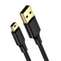 USB Data-Кабель UGREEN US132 USB 2.0 A Male to Mini 5 Pin Male Cable 1m, Black