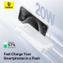 Зовнішній акумулятор Power Bank Baseus Bipow 2 USB / Type-C 20W with cable 20000mAh, White