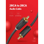 Аудио кабель UGREEN AV104 2RCA Male to 2RCA Male Cable 1m, Black