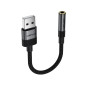 Аудіокабель ACEFAST J13 USB to 3.5mm female 0.15m, Black