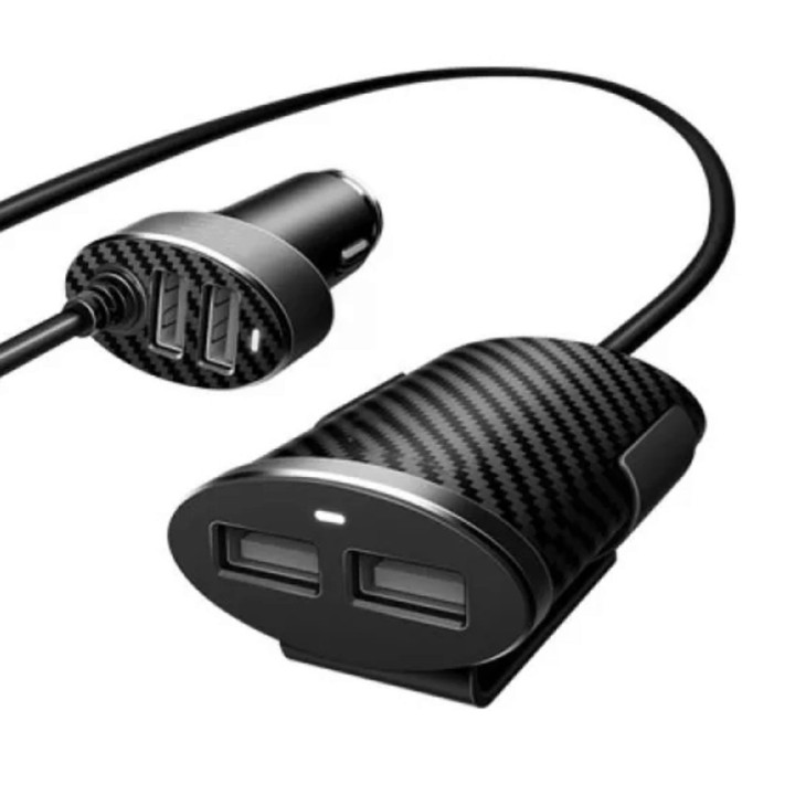Автомобильное зарядное устройство CHAROME C7 4-Port USB 5.1A, Black