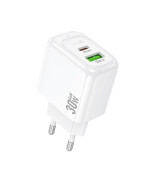 Мережевий зарядний пристрій HOCO CS55A Surplus Type-C PD30W / USB QC3.0, White