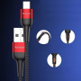 USB Data Кабель ESSAGER USB to Type-C 5A 0.3m, Red