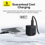 Мережевий зарядний пристрій Baseus Palm Fast Charger з кабелем USB-C to USB-C 1m, Black
