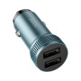 Автомобільний зарядний пристрій HOCO Z49 Level dual port 12W, Metal Gray