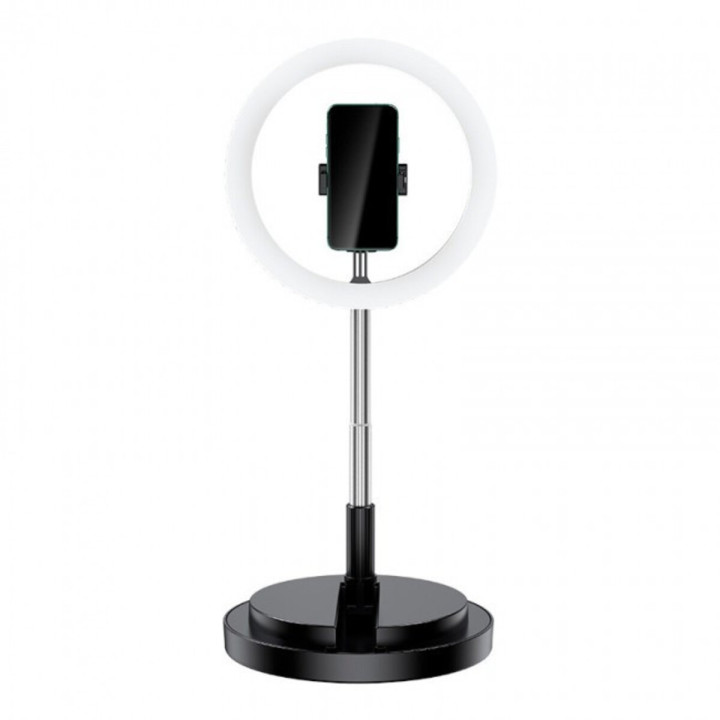 Светодиодная кольцевая LED лампа Usams US-ZB120 с держателем для смартфона, Black