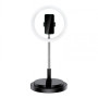 Светодиодная кольцевая LED лампа Usams US-ZB120 с держателем для смартфона, Black