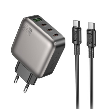 Мережевий зарядний пристрій BOROFONE BAS57A Absolute QC3.0 / PD67W Type-C to Type-C, Black