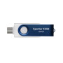 USB флешка Patriot Gen 1 Xporter X550 USB 3.2 + Type-C 128GB, White-Blue