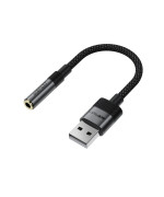 Аудиокабель ACEFAST J13 USB to 3.5mm female 0.15m, Black