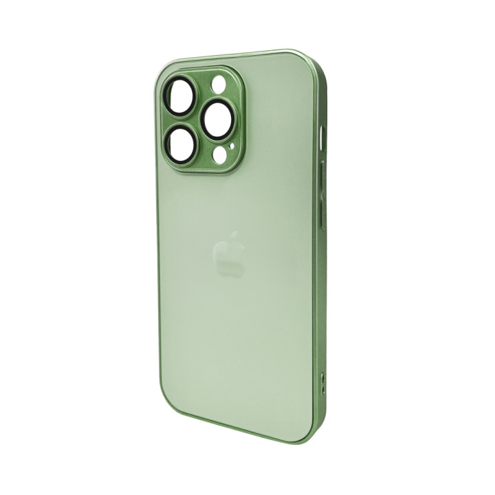Чохол AG Glass Matt Frame Color Logo для iPhone 15 Pro, Green