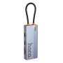USB Hub HOCO HB52 Wow 8-in-1 multi-function converter (HDTV / RJ45 / SD / TF / PD / Type-C / USB), Deep Space Gray