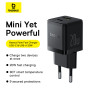 Мережевий зарядний пристрій Baseus Palm Fast Charger з кабелем USB-C to USB-C 1m, Black