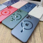 Чехол - накладка AG Glass Matt Frame Color MagSafe Logo для iPhone 14