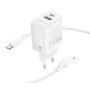 Сетевое зарядное устройство BOROFONE BN29 Fuente PD30W / QC3.0 cable Type-C to Lightning 1m, White