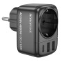 Сетевое зарядное устройство BOROFONE BAC14 Wide 1-socket / 2USB / Type-C / EU / GER 3A, Black