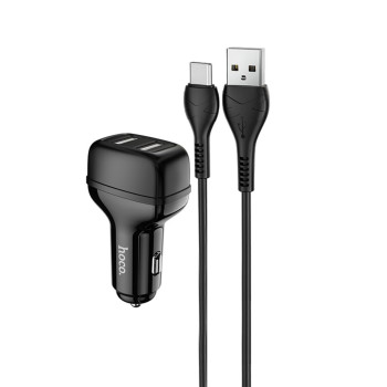 Автомобільний зарядний пристрій HOCO Z36 2.4A, Black