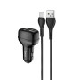 Автомобільний зарядний пристрій HOCO Z36 2.4A, Black