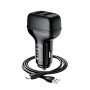 Автомобільний зарядний пристрій HOCO Z36 2.4A, Black