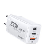 Мережевий зарядний пристрій Usams US-CC110 T33 PD65W / QC4.0, White