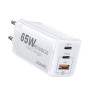 Мережевий зарядний пристрій Usams US-CC110 T33 PD65W / QC4.0, White
