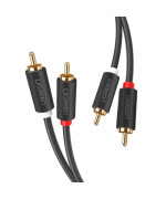 Аудіо кабель UGREEN AV104 2RCA Male to 2RCA Male Cable 1m, Black