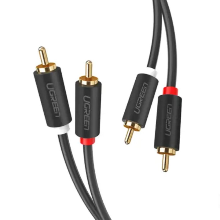 Аудио кабель UGREEN AV104 2RCA Male to 2RCA Male Cable 1m, Black