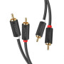 Аудио кабель UGREEN AV104 2RCA Male to 2RCA Male Cable 1m, Black