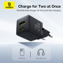 Мережевий зарядний пристрій Baseus Palm Fast Charger з кабелем USB-C to USB-C 1m, Black