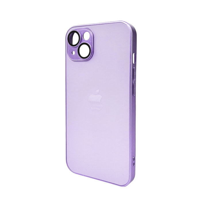 Чехол AG Glass Matt Frame Color для iPhone 14, Light Purple