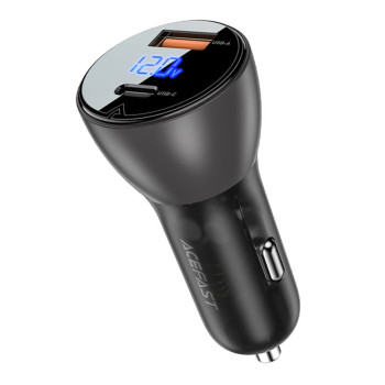 Автомобильное зарядное устройство ACEFAST B6 metal 63W 4А with digital display, Black