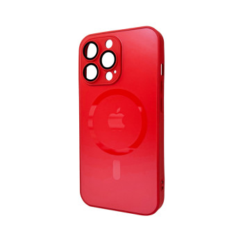 Чохол - накладка AG Glass Matt Frame MagSafe Logo для iPhone 13 Pro, Red
