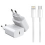 Мережевий зарядний пристрій WUW T81L PD20W USB-C to Lightning, White