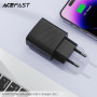 Мережевий зарядний пристрій ACEFAST A104 PD25W / QC3,0 2,1А, Black