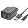 Сетевое зарядное устройство HOCO CS21A USB QC3.0 18W кабель USB - Type-C 1m, Black