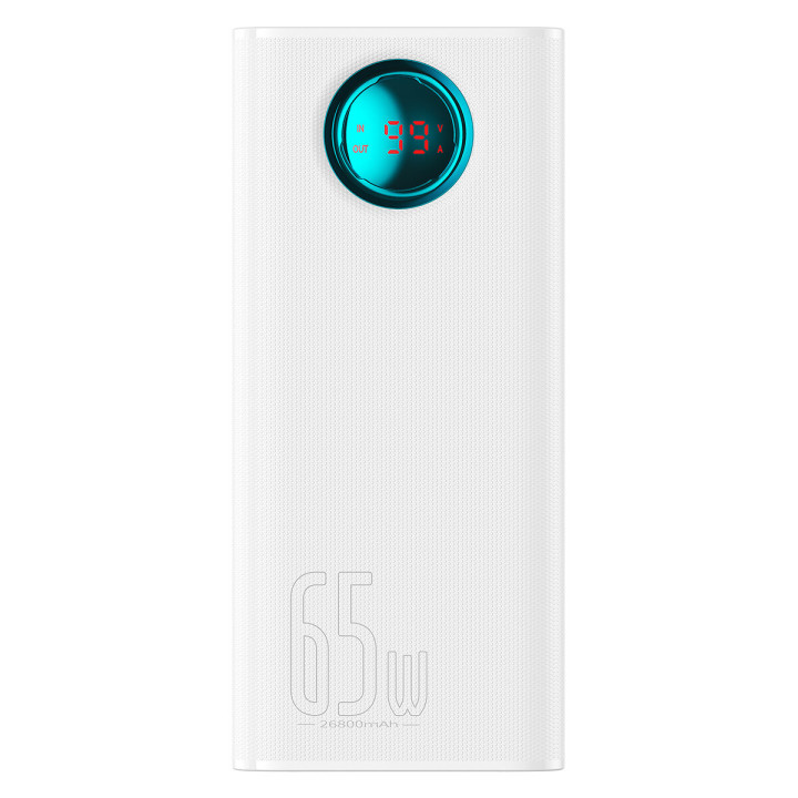 Внешний аккумулятор Power Bank Baseus Amblight 26800mAh 65W, Stellar White