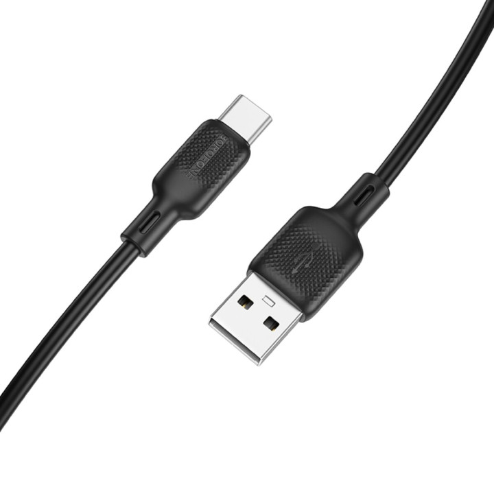 Data Кабель BOROFONE BX113 Lenny silicone USB to Type-C 2m, Black