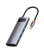 USB HUB Baseus Metal Gleam Series 5-in-1 Multifunctional Type-C to HDMI / USB 3.0 / PD, Gray
