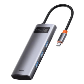 USB HUB Baseus Metal Gleam Series 5-in-1 Multifunctional Type-C to HDMI / USB 3.0 / PD, Gray