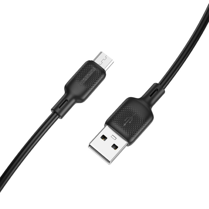 Data Кабель BOROFONE BX113 Lenny silicone USB - Micro-USB 1m, Black