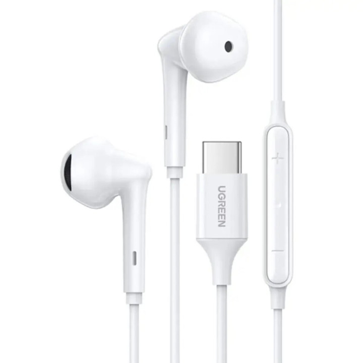 Навушники гарнітура UGREEN EP101 Wired Earphones with Type-C Connector, White