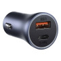 Автомобільний зарядний пристрій Baseus Golden Contactor Pro Dual Quick Charger U/C 40W USB For Type-C 5A 1.0m, Dark Gray  ( TZCCJD-0G )