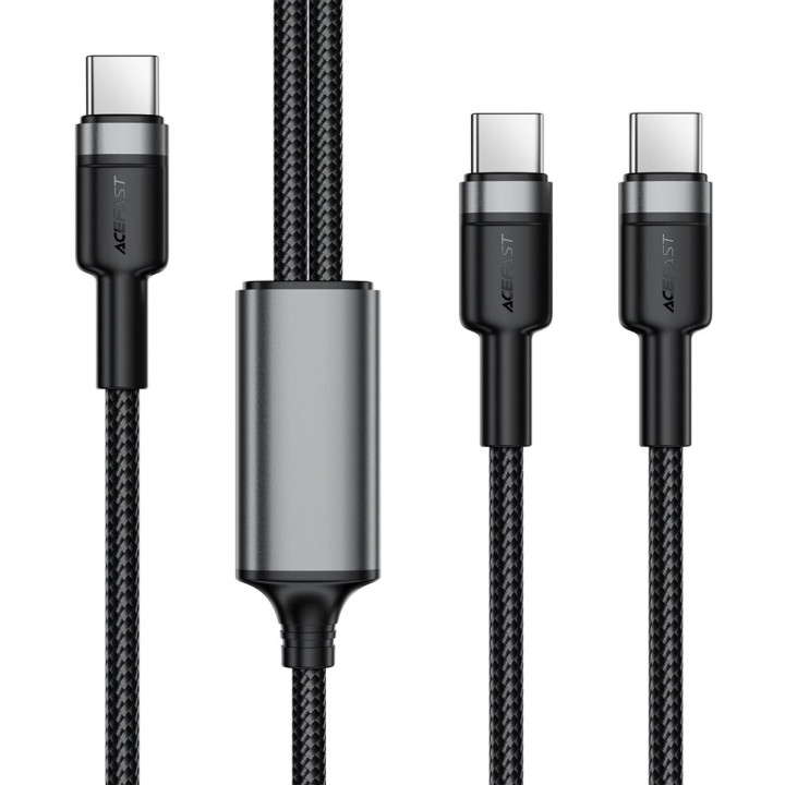 Data - кабель ACEFAST C22-02 USB-C to 2 USB-C 100W, Black