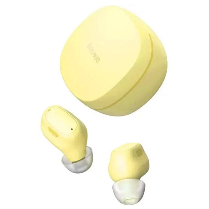 Bluetooth навушники - гарнітура Baseus Encok True Wireless Earphones WM01, Yellow