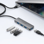 USB Хаб ACEFAST J17 4in1 USB 3.0, Metal Gray
