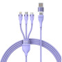 Кабель Baseus Flash Series Ⅱ Two-for-three Charging USB / Type-C to Micro-USB / Lightning / Type-C 100W 1.2m, Purple