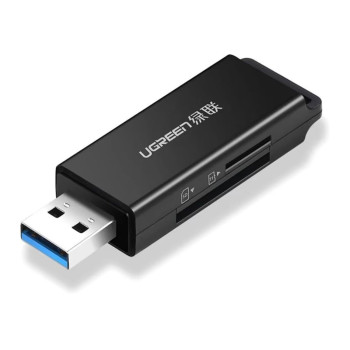 USB Кардрідер UGREEN USB 3.0 to TF + SD Dual Card Reader, Black