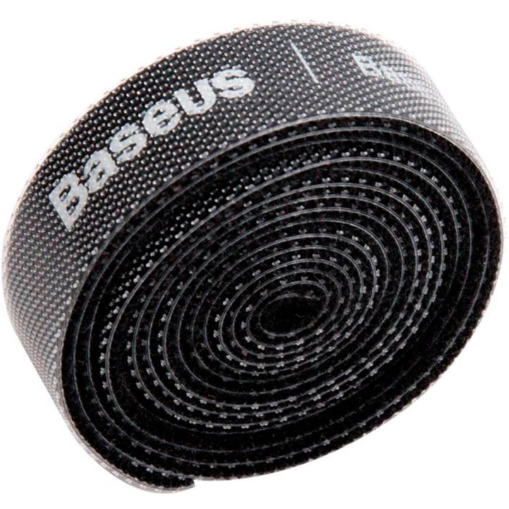 Органайзер для кабелів Baseus Colourful Circle Velcro strap 3m, Black