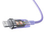 USB Кабель Baseus Explorer Smart Temperature Control USB to Lightning 2.4A 1m, Purple