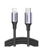 Data-Кабель UGREEN US304 Type-C to Lightning M/M Cable Aluminum Shell Braided 2m, Black